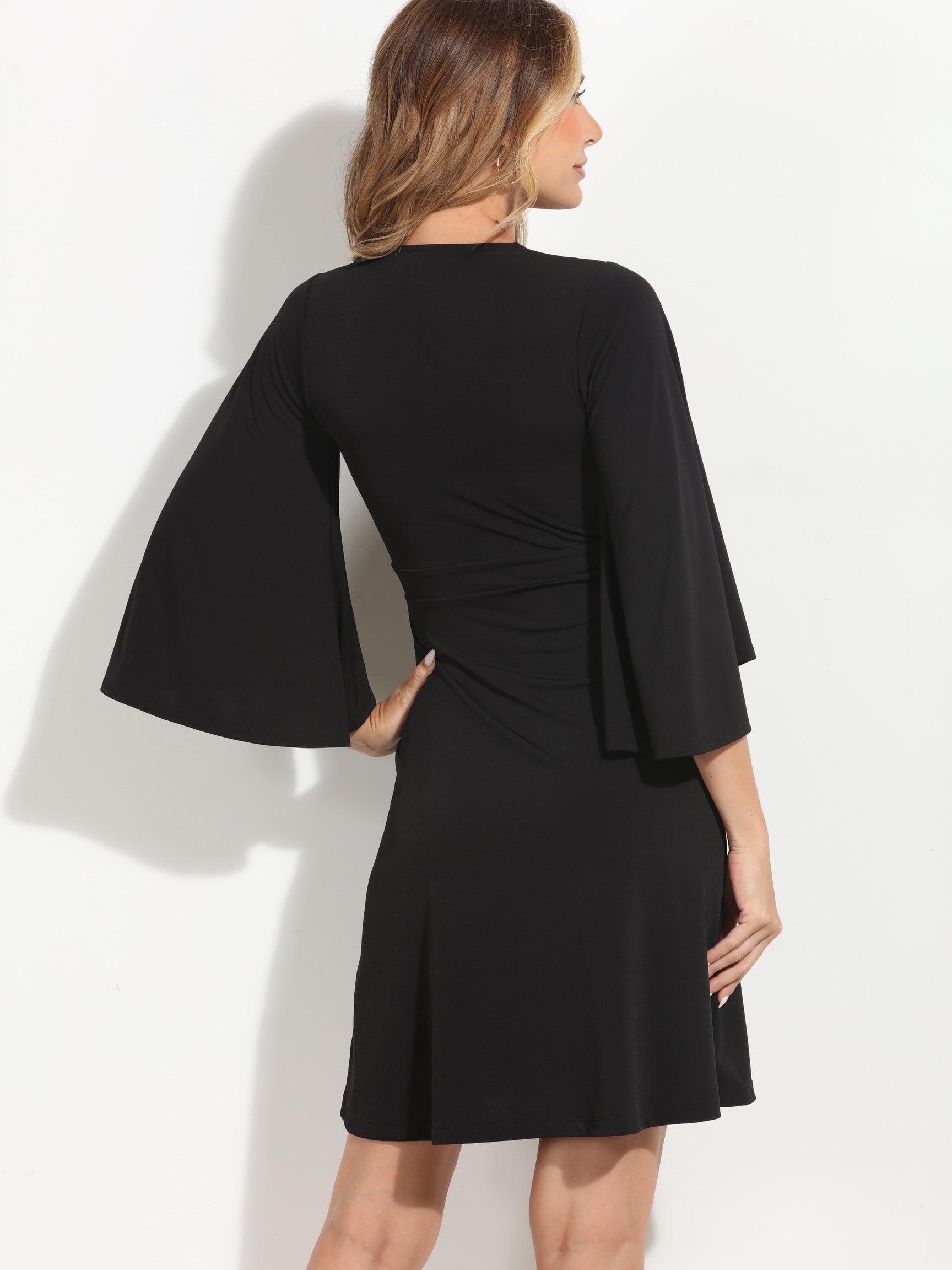 Black Stretch Kimono Sleeve Dress-BEST SELLER