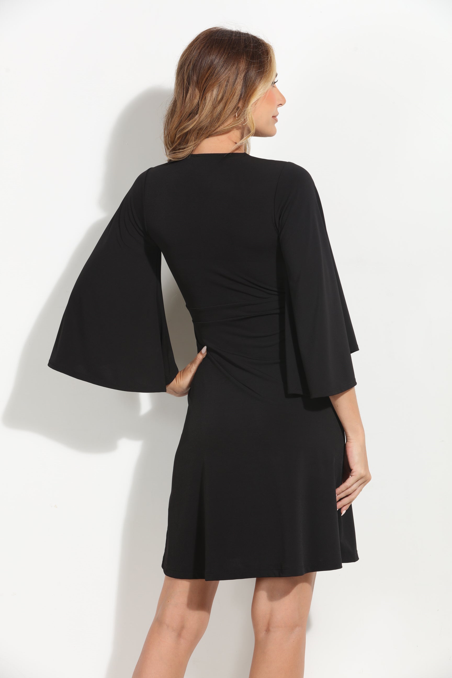 Black Stretch Kimono Sleeve Dress