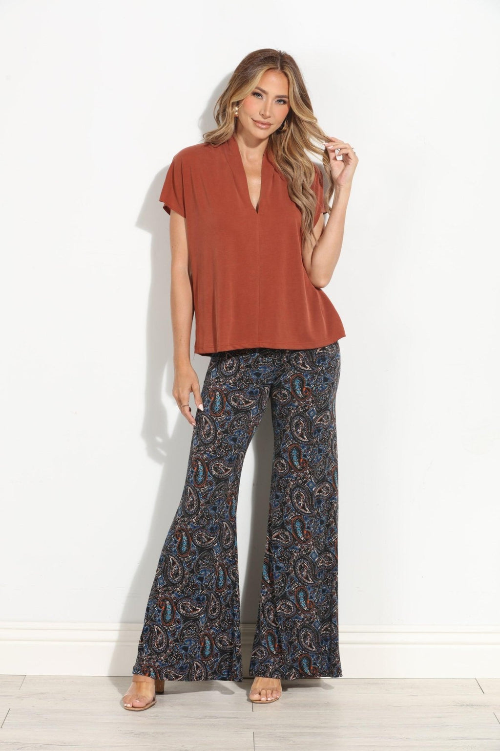 Spice Cupro V-Neck Tee-BEST SELLER
