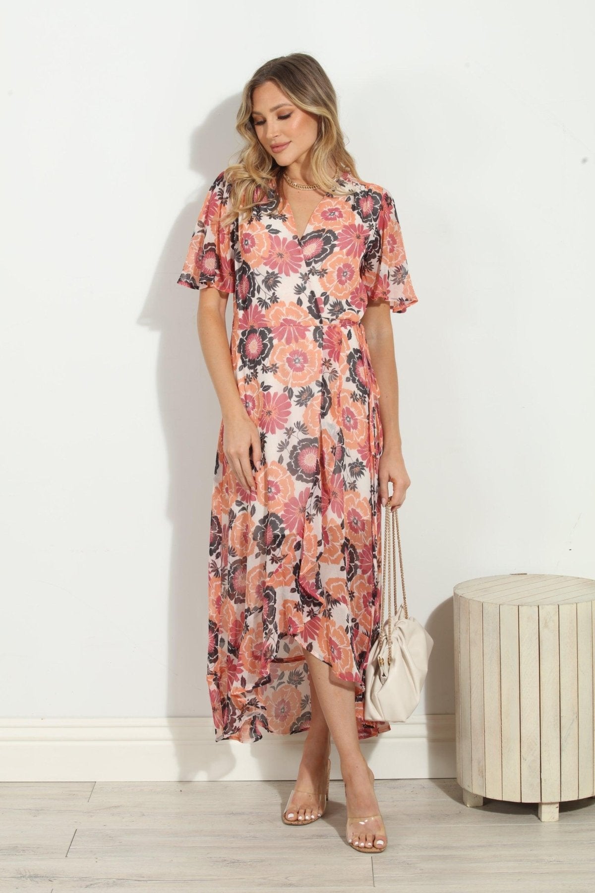 Lucy Chiffon Wrap Dress-FINAL SALE