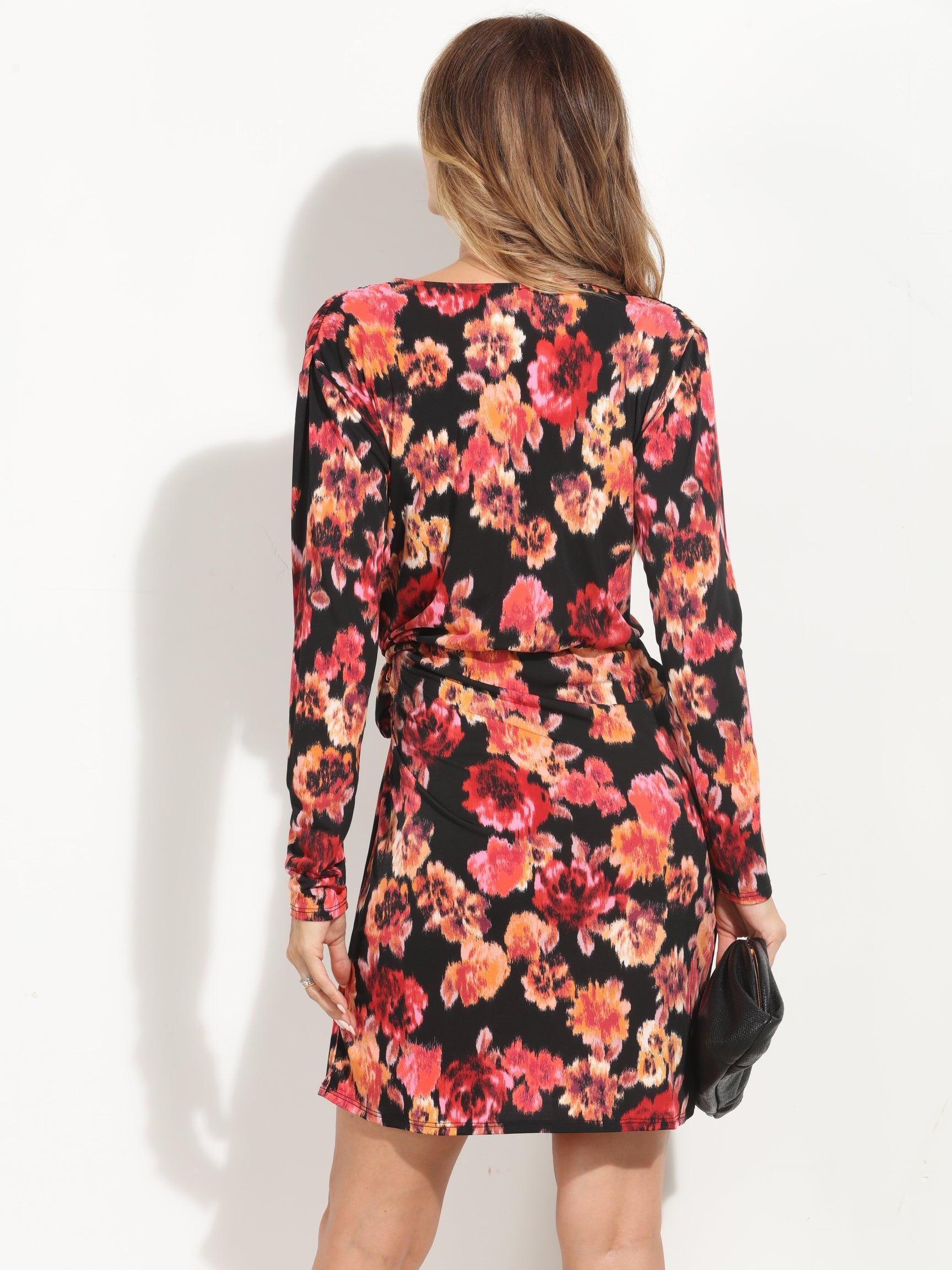 Olga Stretch Faux Wrap Dress-BEST SELLER
