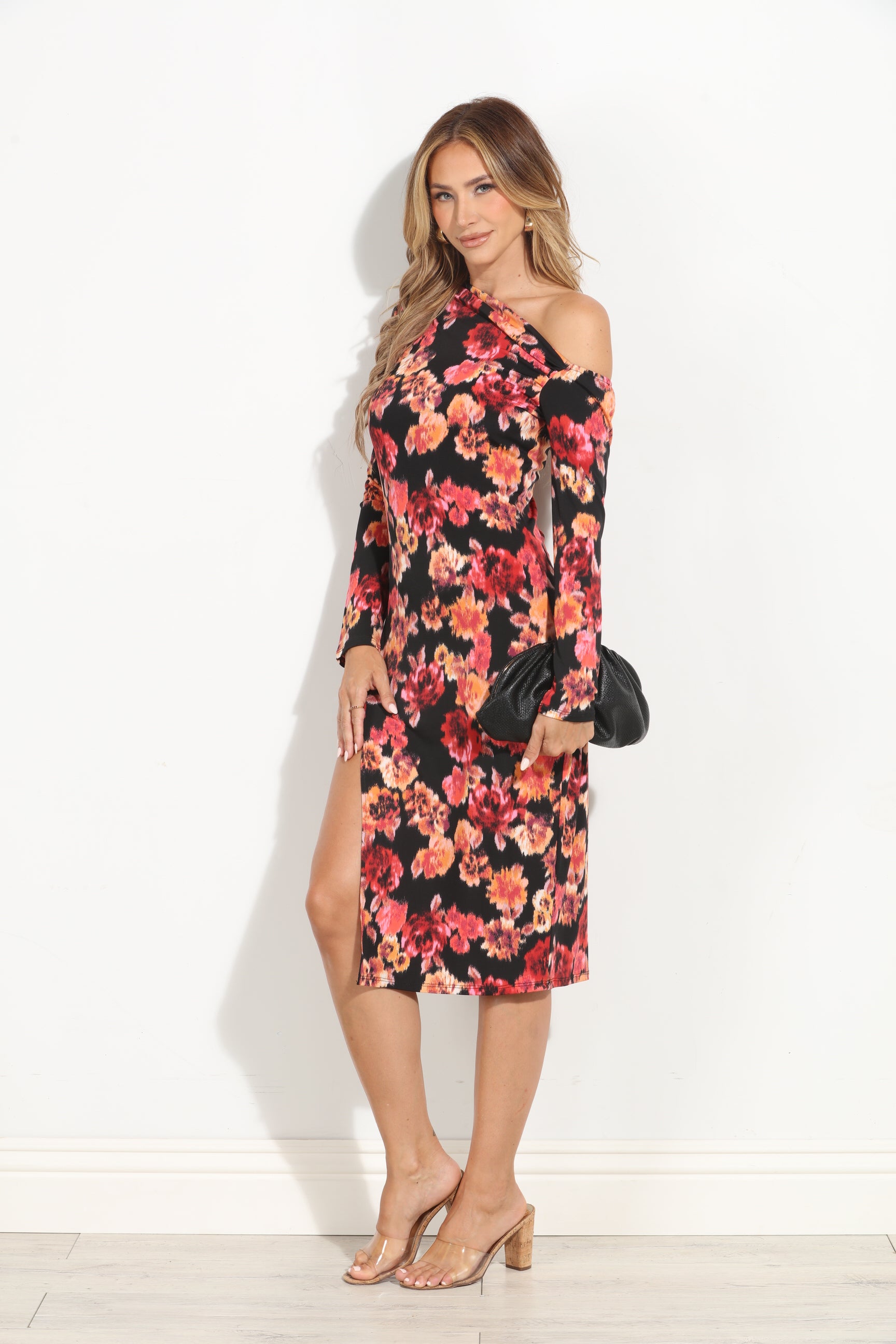 Olga Asymmetrical Midi Dress