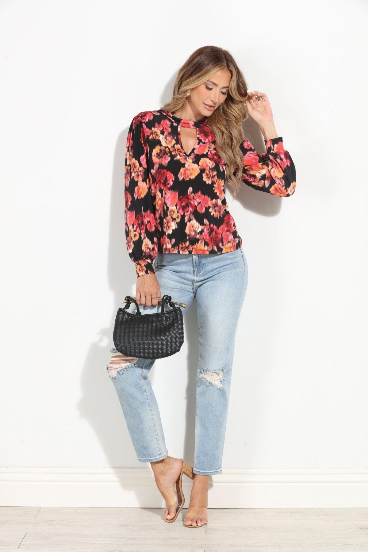 Olga Stretch Keyhole Top-FINAL SALE