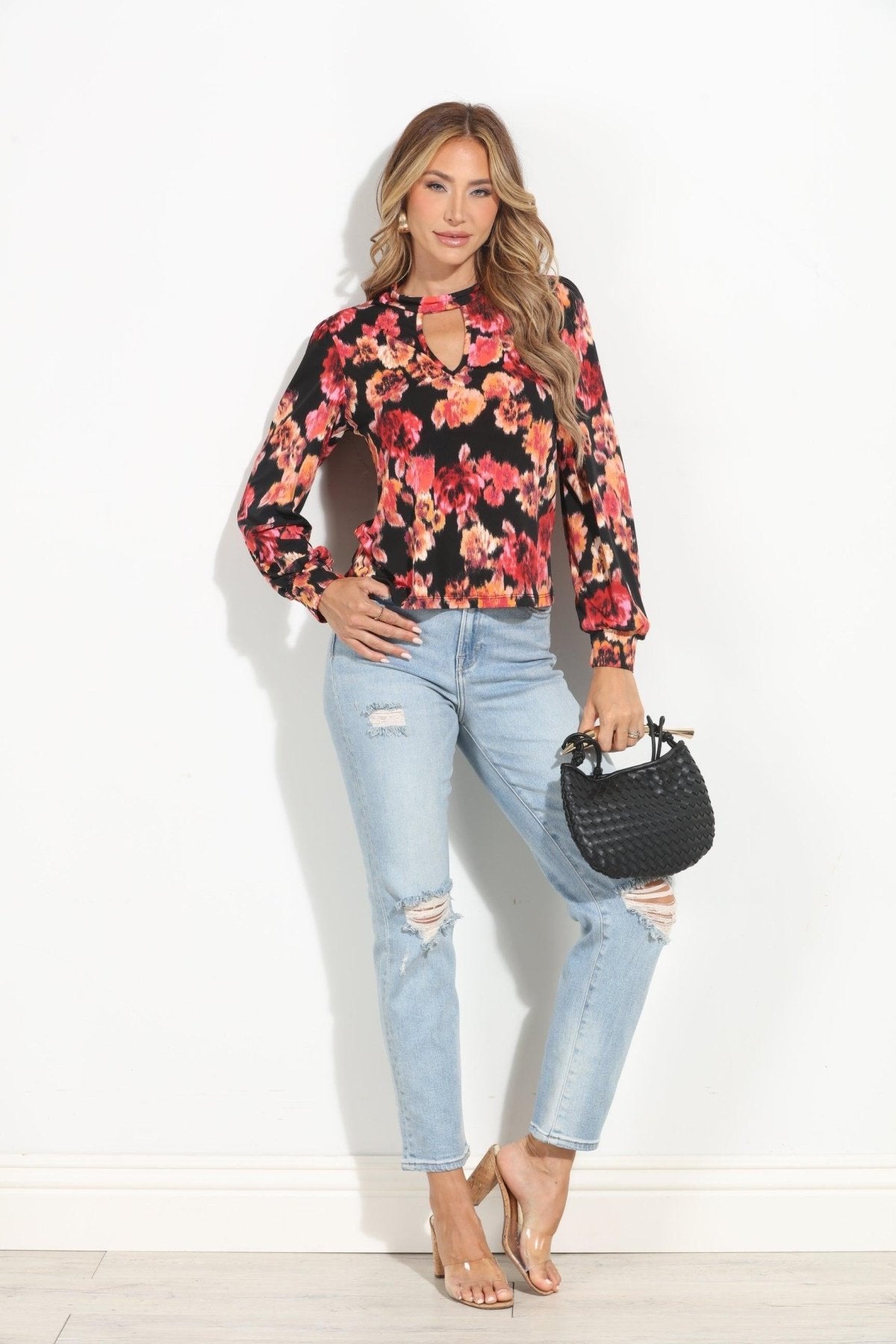 Olga Stretch Keyhole Top-FINAL SALE