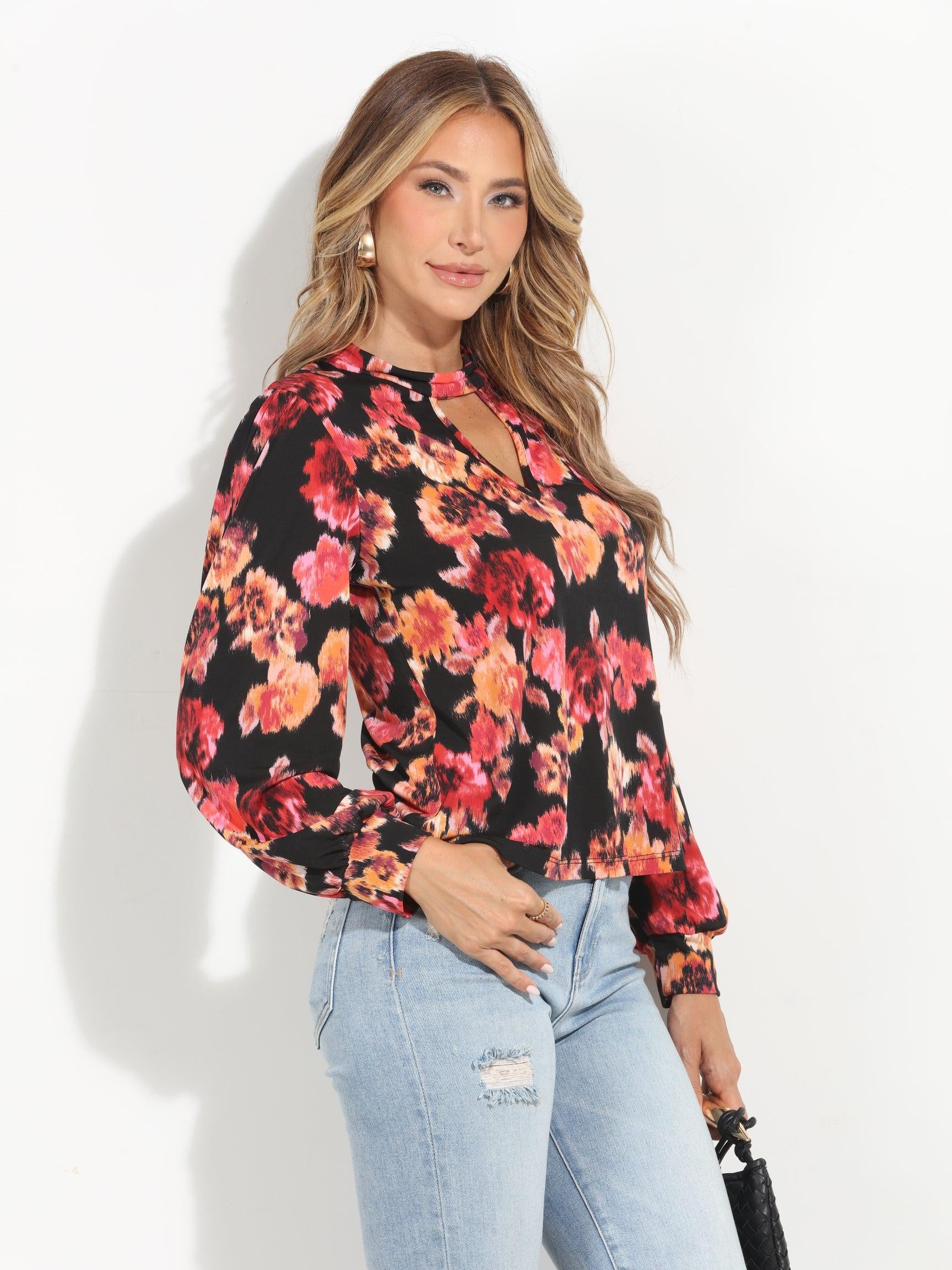 Olga Stretch Keyhole Top