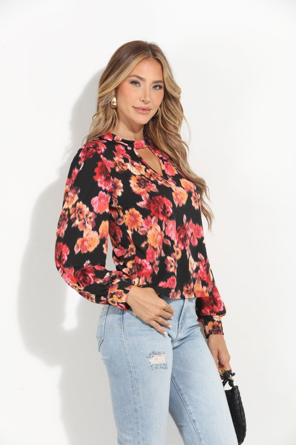 Olga Stretch Keyhole Top-FINAL SALE