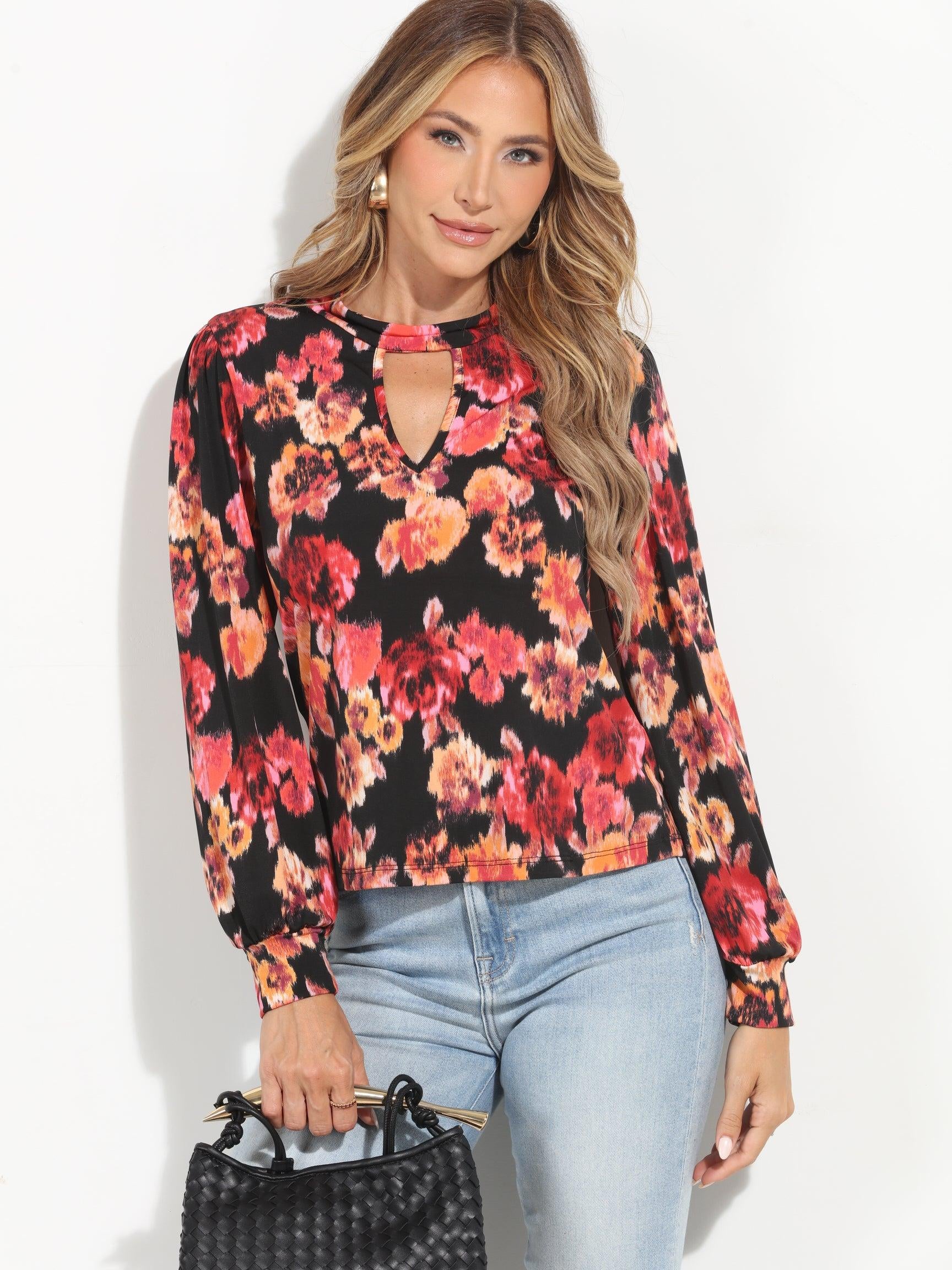 Olga Stretch Keyhole Top