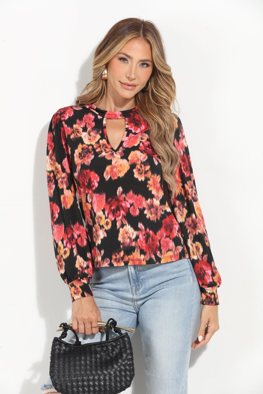 Olga Stretch Keyhole Top-FINAL SALE