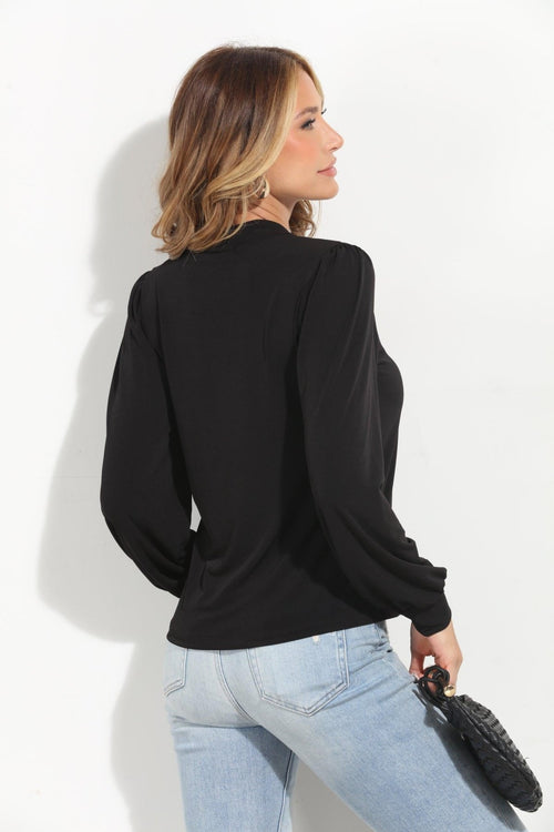 Black Stretch Keyhole Top-BEST SELLER