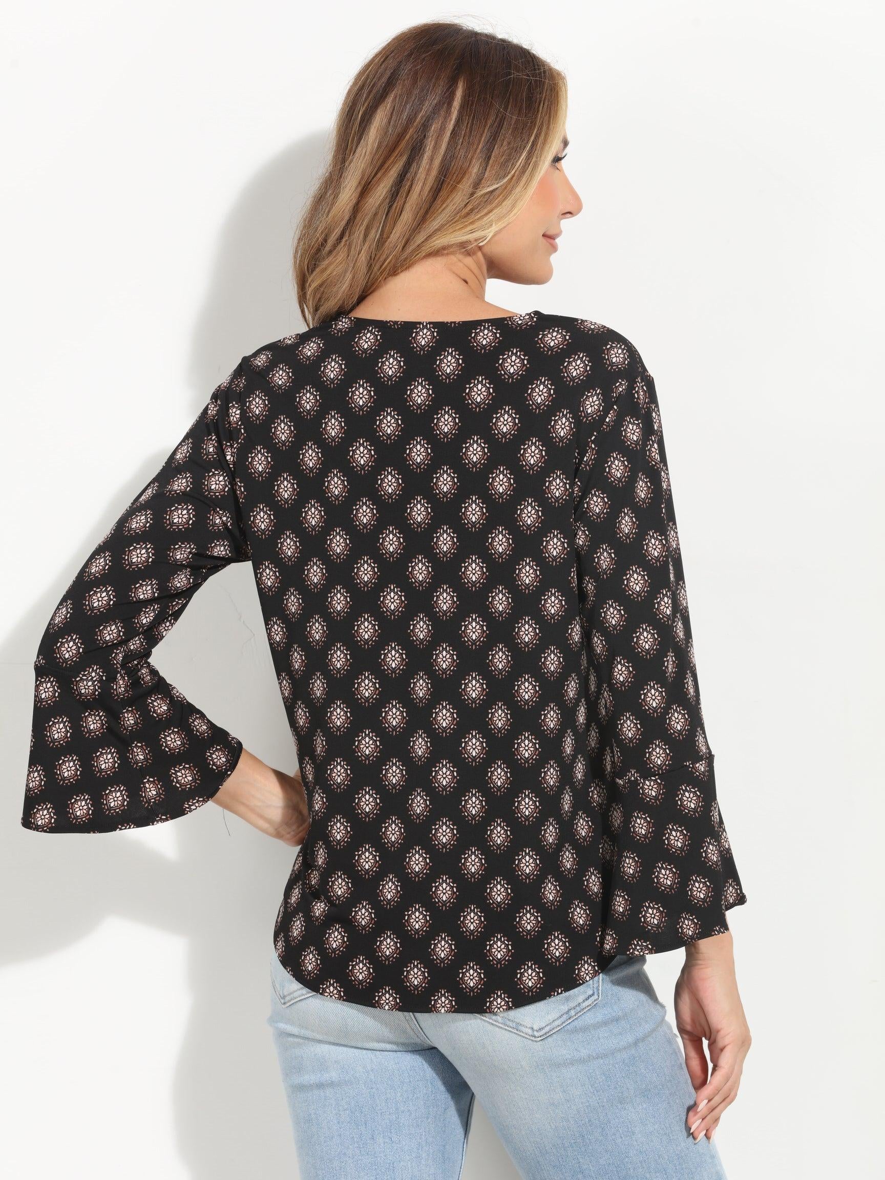 Thalia Stretch Bell Sleeve Top-BEST SELLER