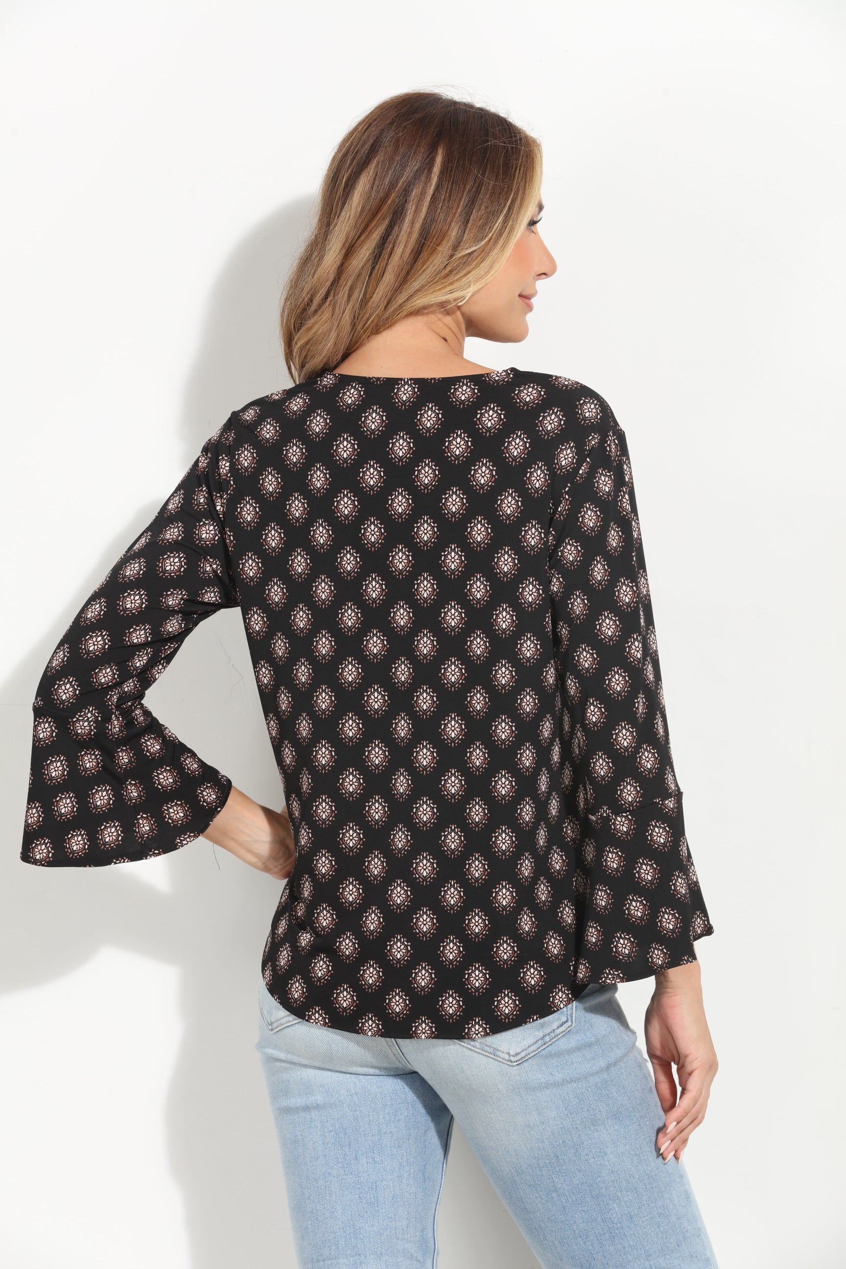 Thalia Stretch Bell Sleeve Top