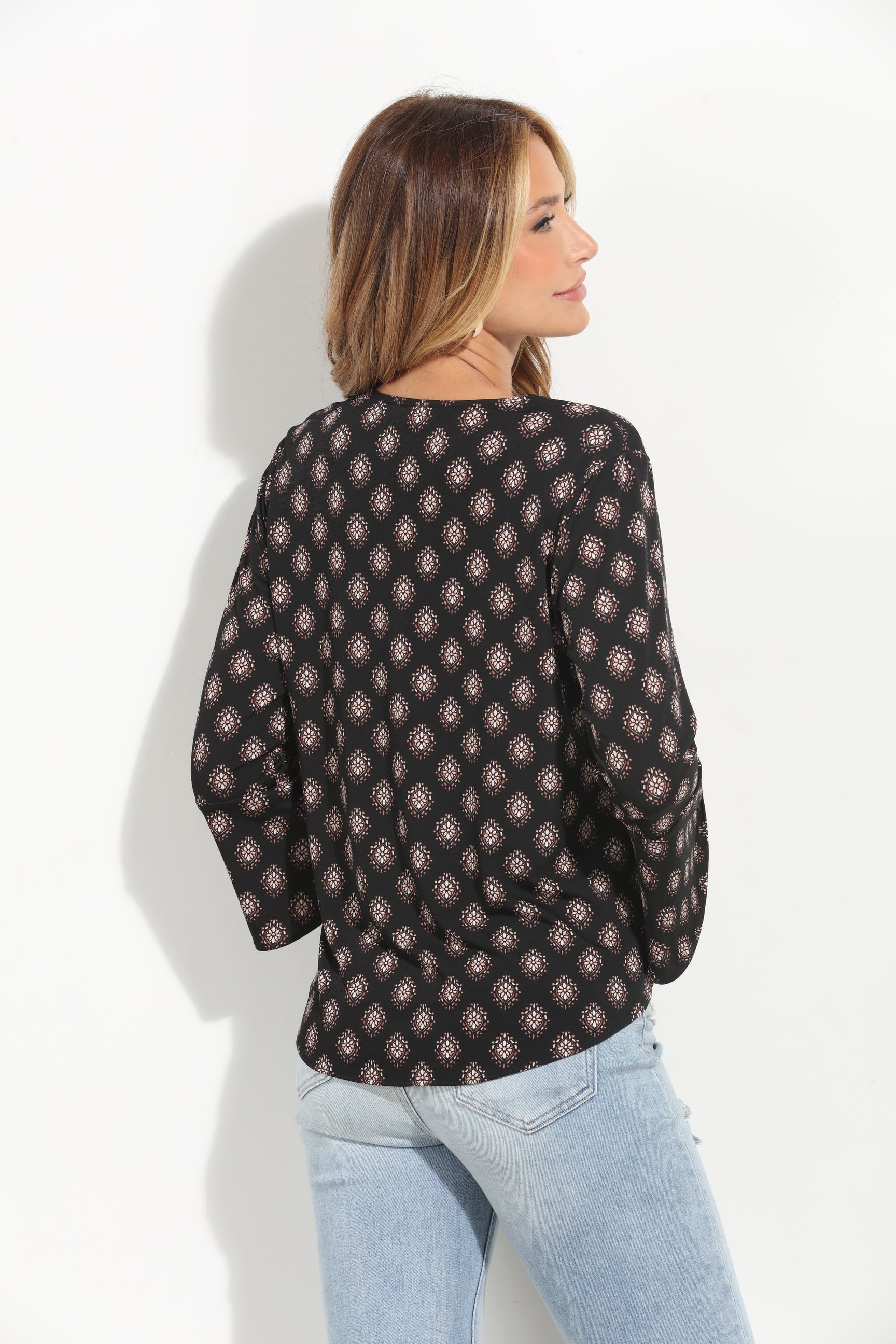 Thalia Stretch Bell Sleeve Top