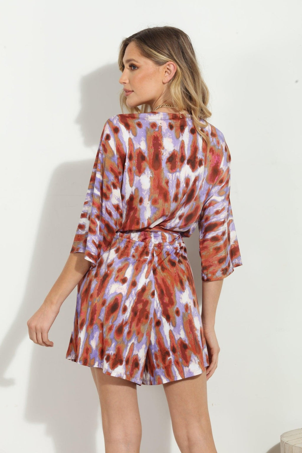 Kirin Kimono Sleeve Stretch Romper-FINAL SALE