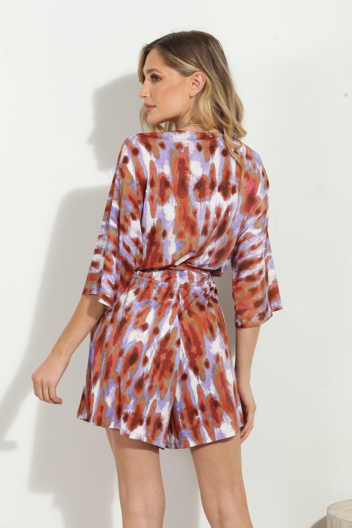 Kirin Kimono Sleeve Stretch Romper-FINAL SALE