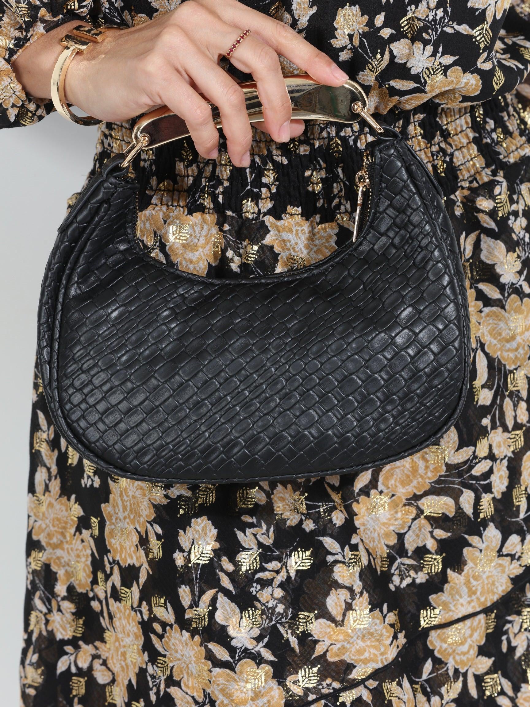 Black and Gold Snake Handbag
