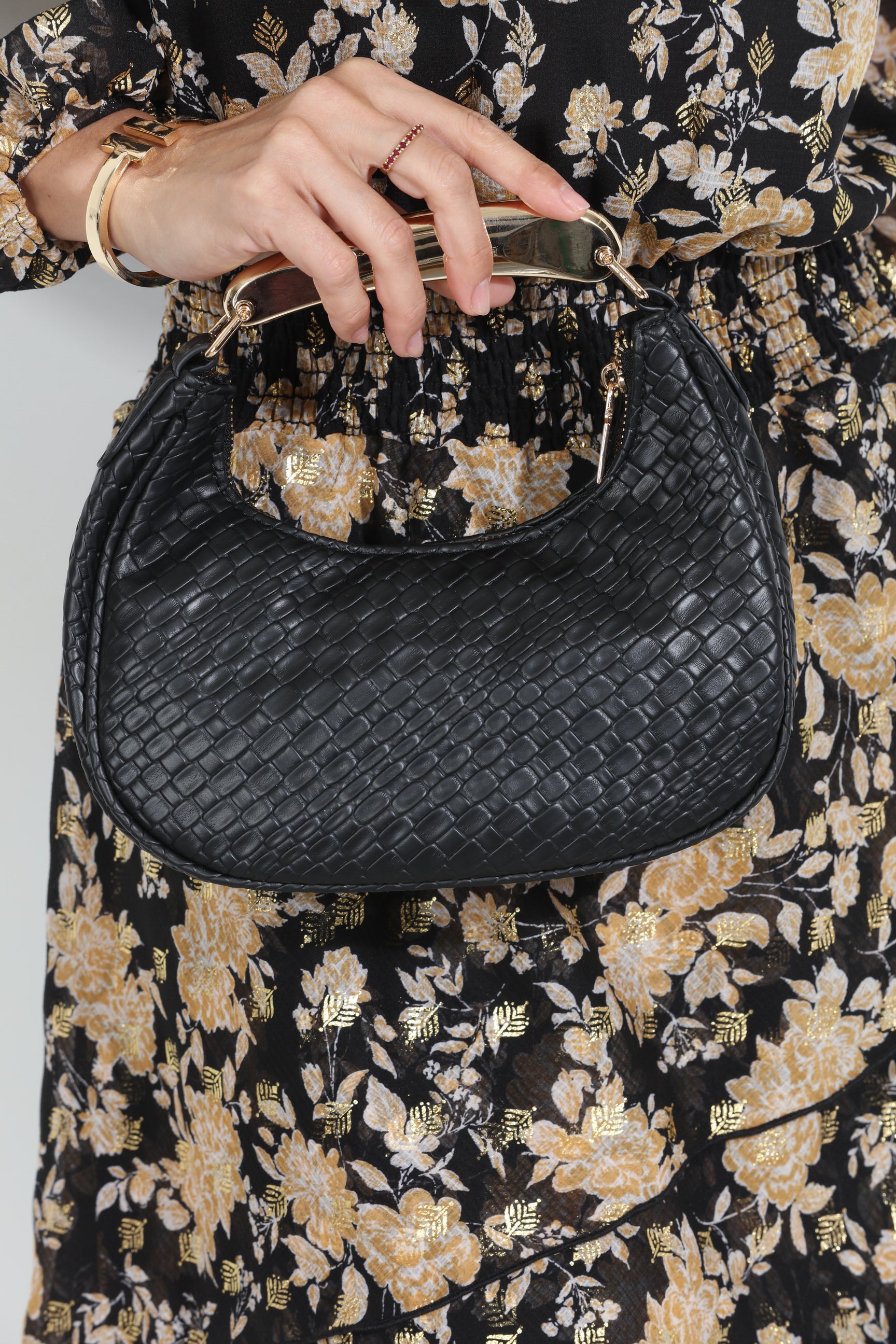 Black and Gold Snake Handbag