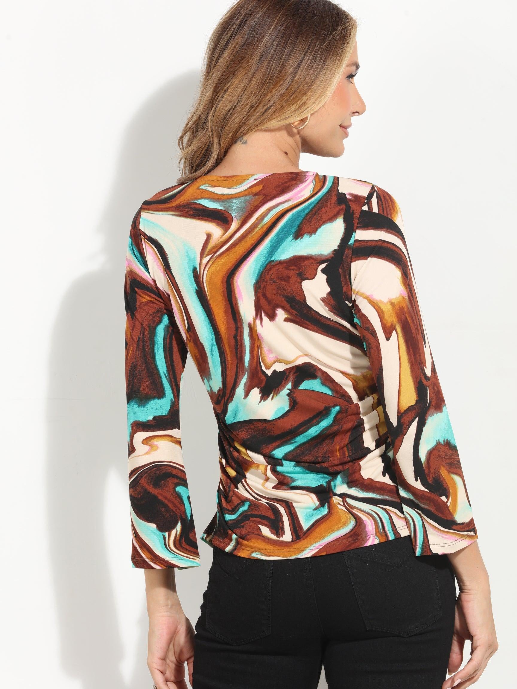 Kazia Keyhole Shirred Top-FINAL SALE