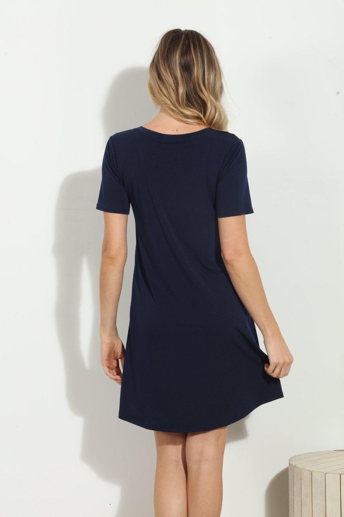 Navy ITY Stretch Swing Dress-BEST SELLER