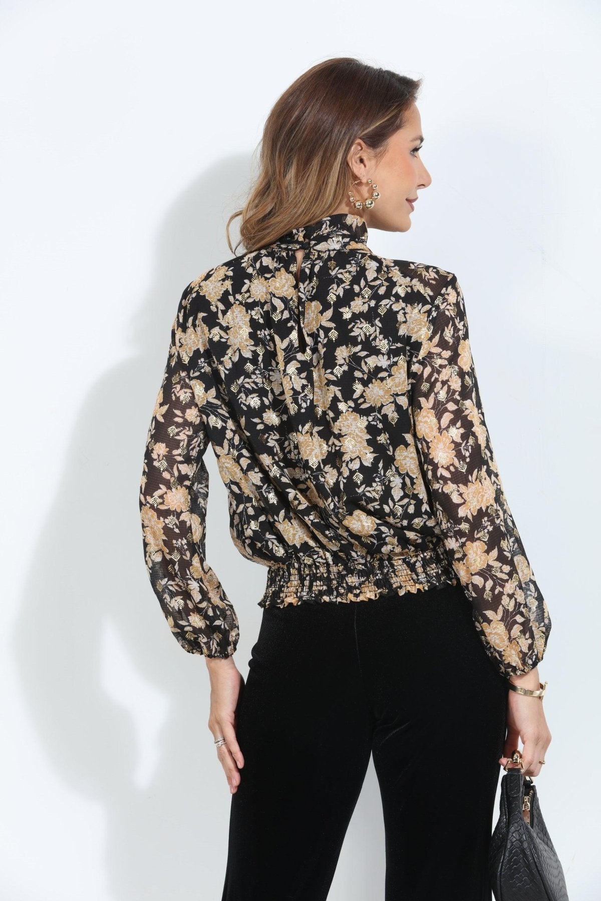 Whitney Mock Neck Blouse-FINAL SALE