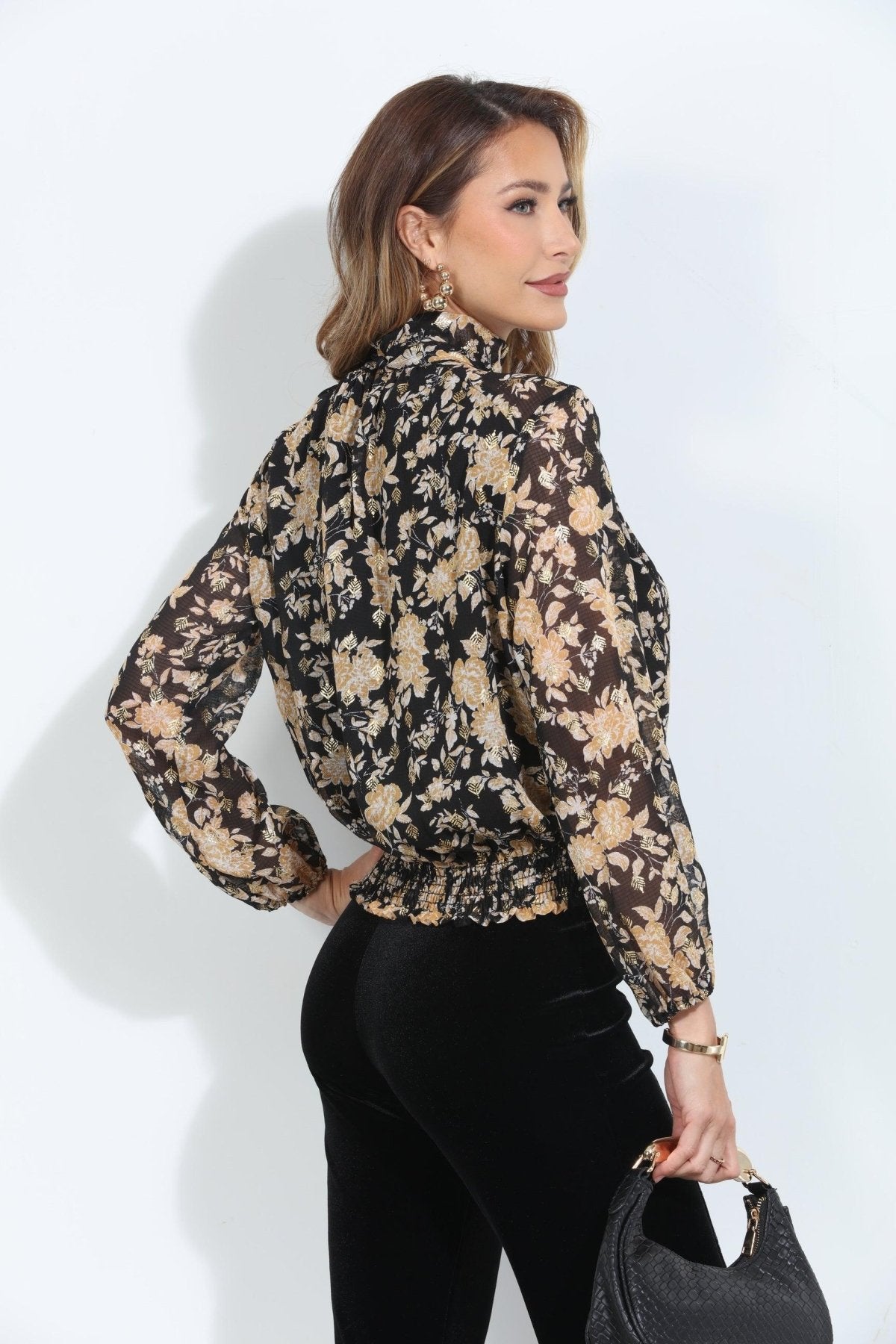 Whitney Mock Neck Blouse-FINAL SALE