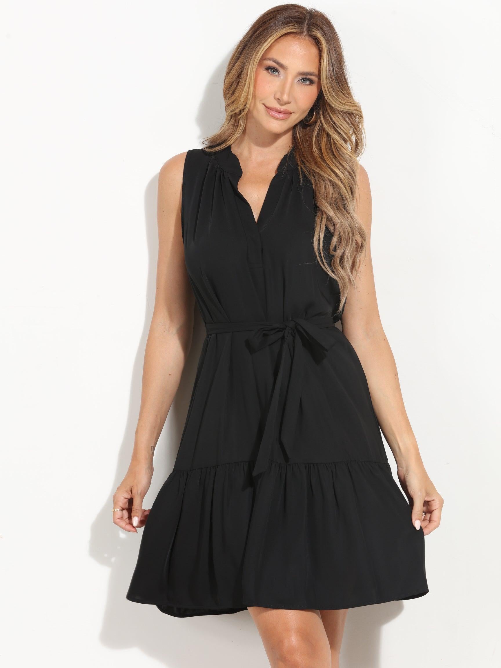 Black Politan Belted Tank Dress