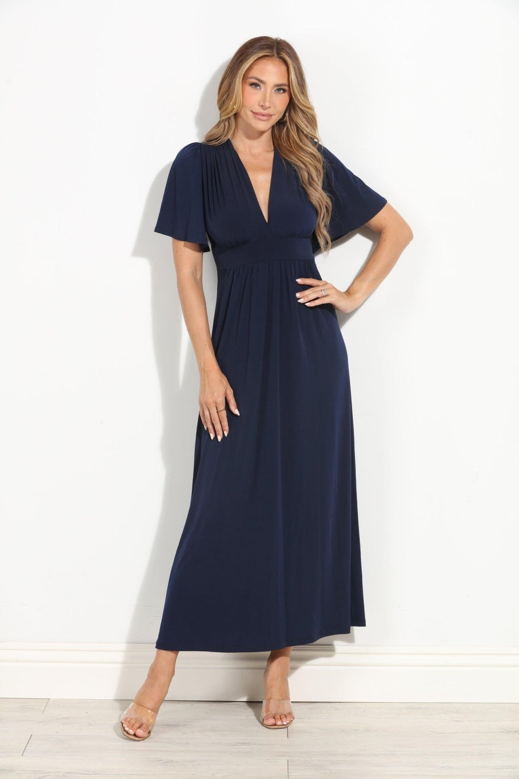 blue flutter sleeve maxi dress Buy Sosandar Blue Petite Petite Print Flutter Sleeve Maxi Dress from Next USA