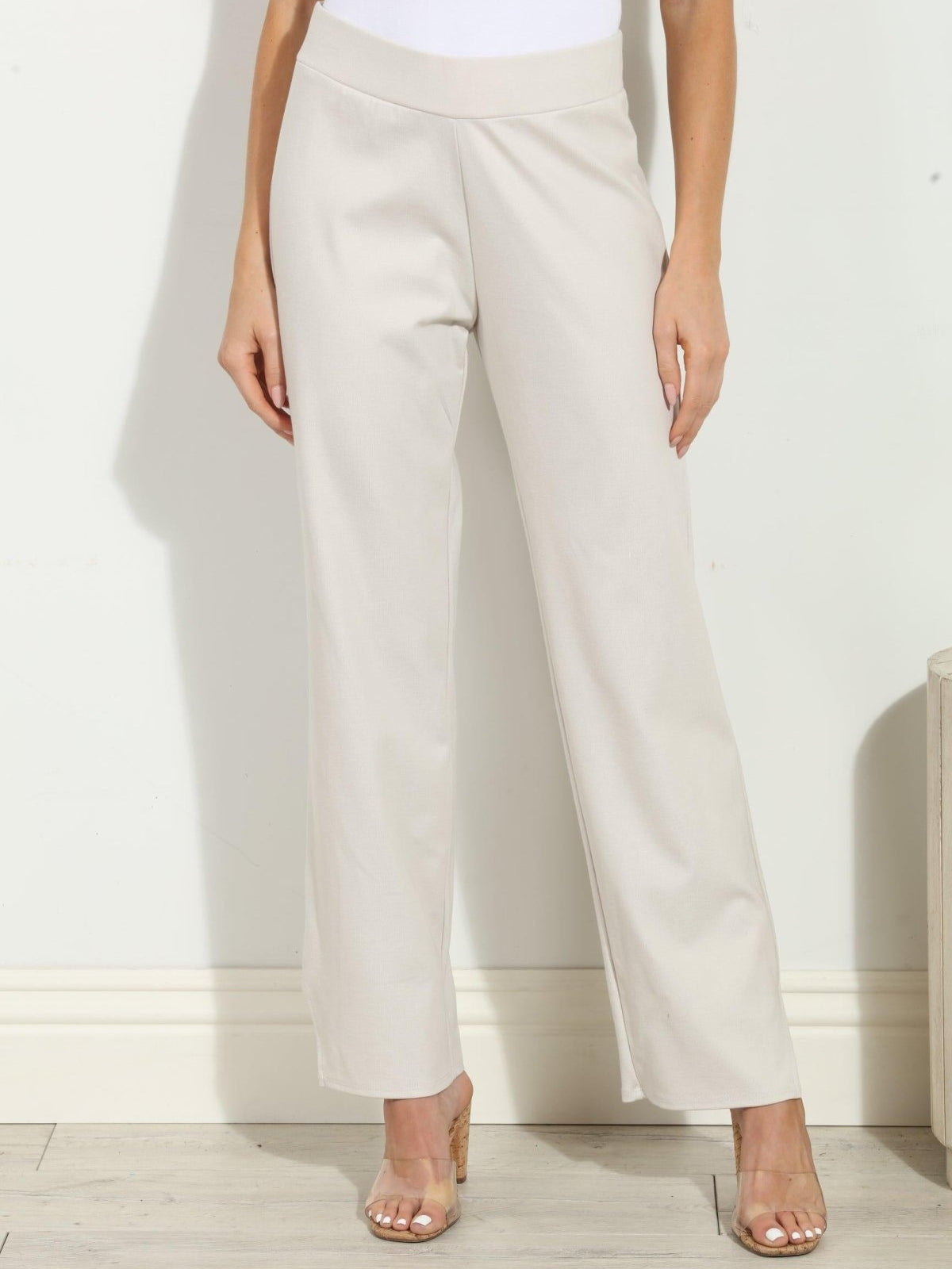 Antique White Ponti Pants-FINAL SALE