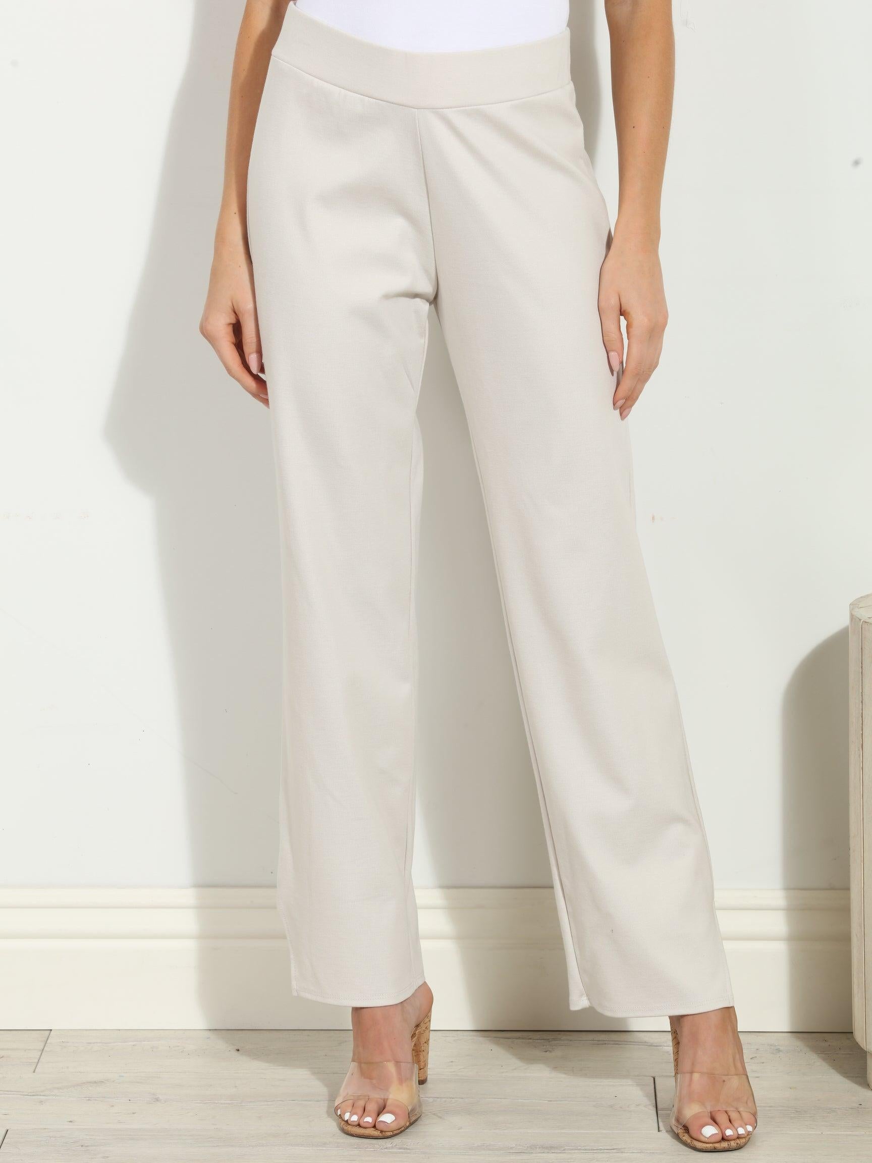 Antique White Ponti Pants-FINAL SALE