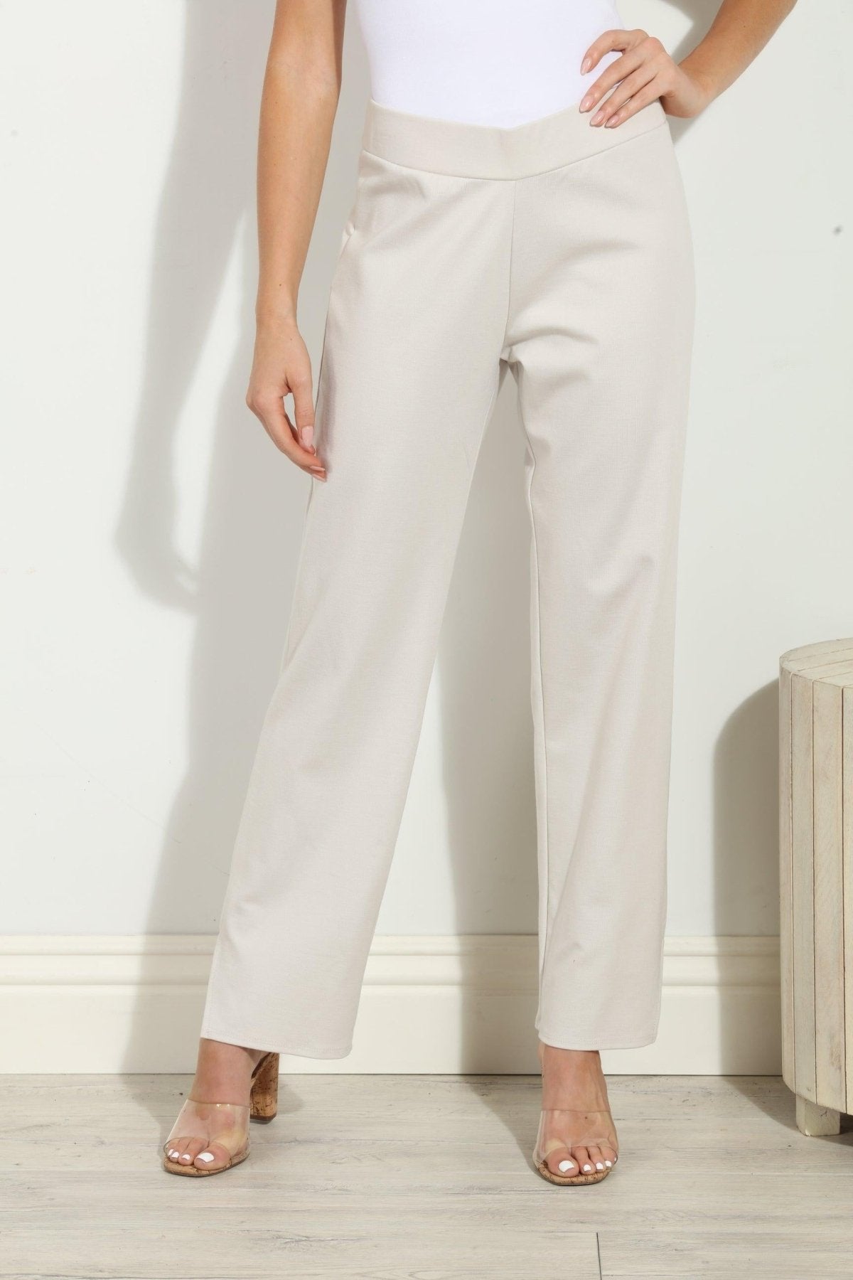 Antique White Ponti Pants-FINAL SALE