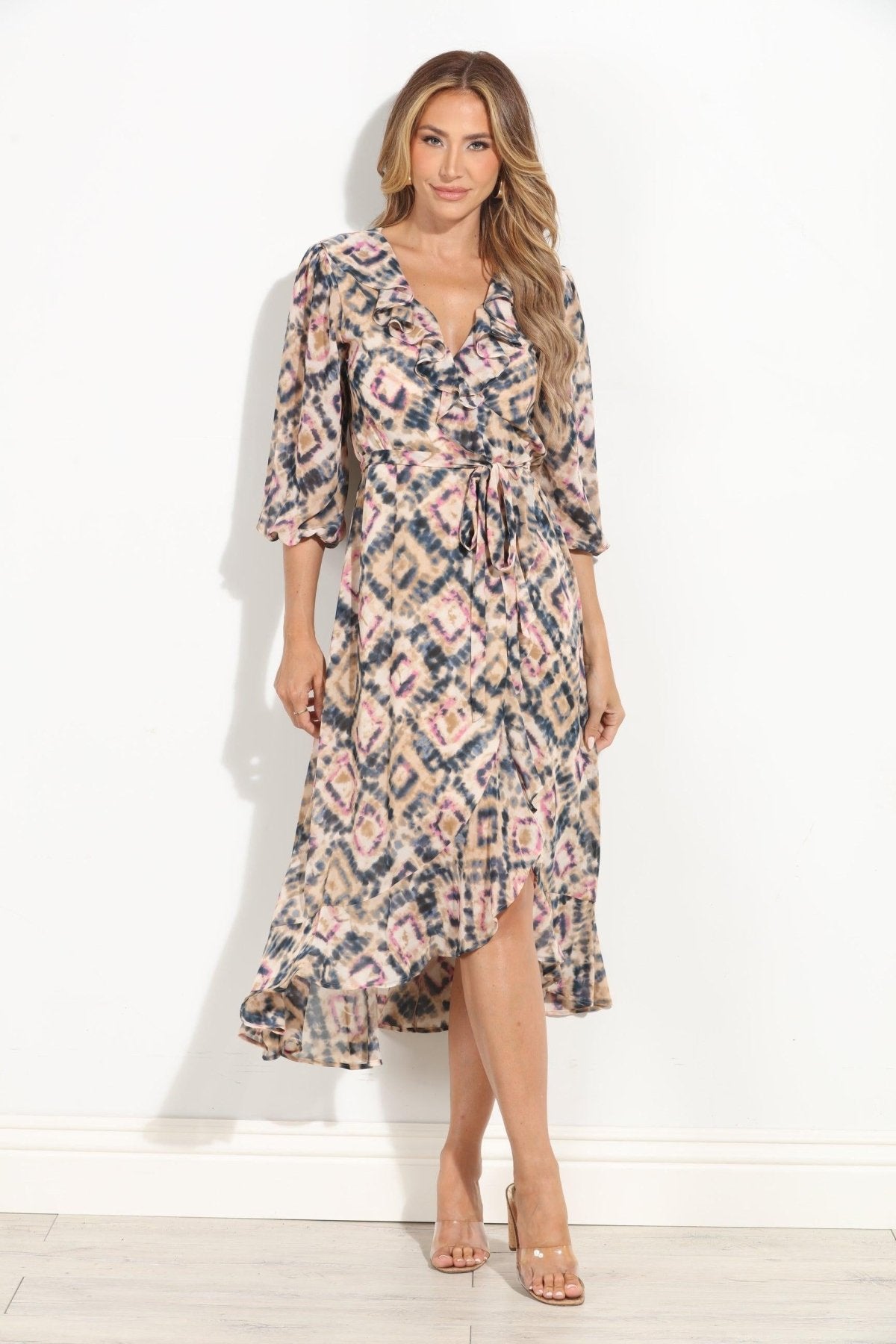 Nova Chiffon Ruffle Wrap Dress-BEST SELLER