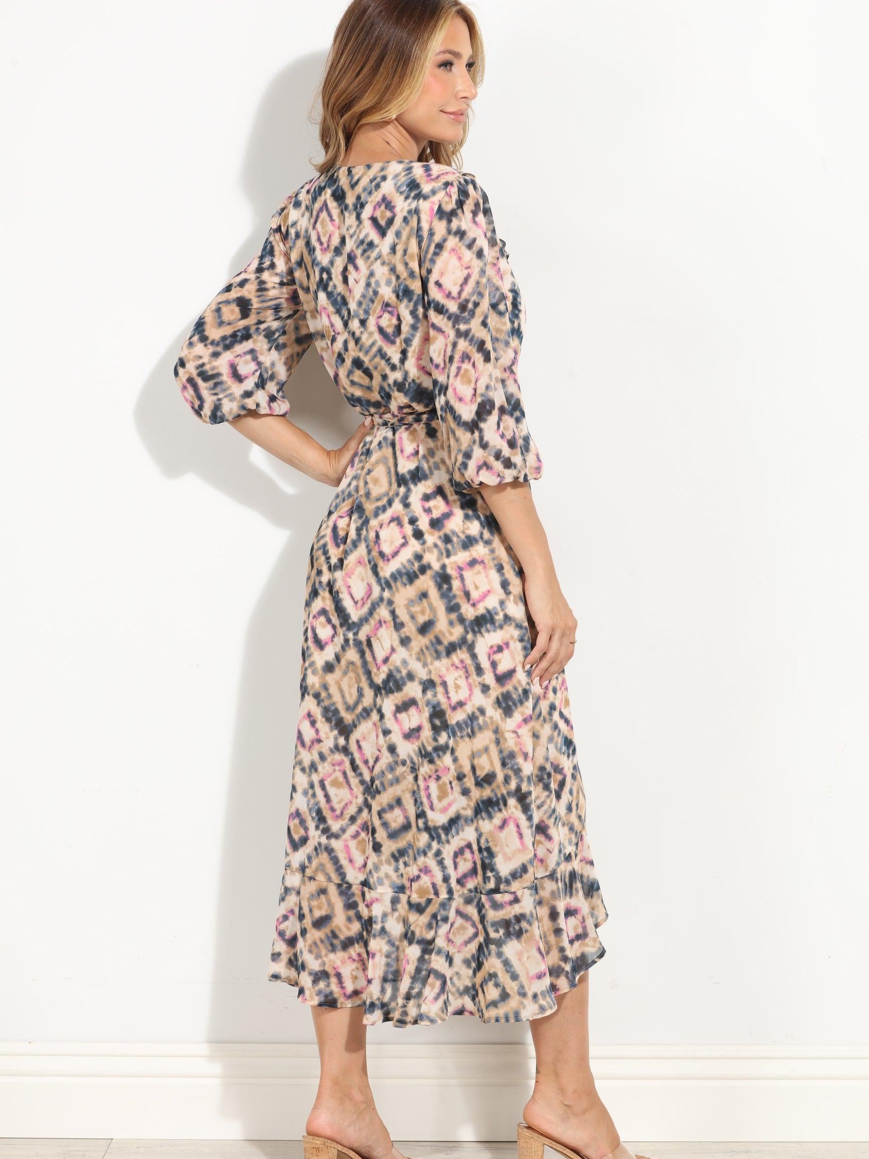 Nova Chiffon Ruffle Wrap Dress-BEST SELLER