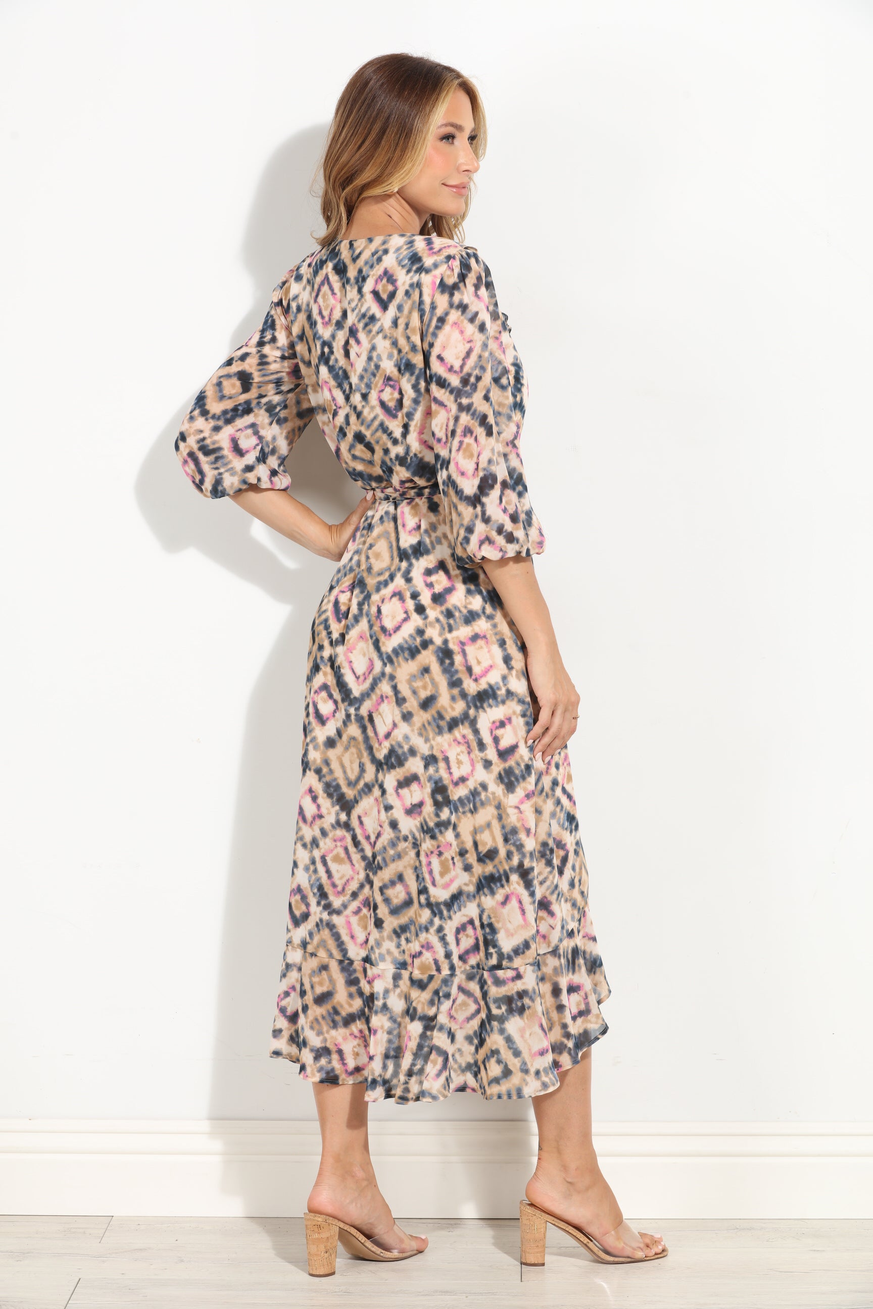 Nova Chiffon Ruffle Wrap Dress