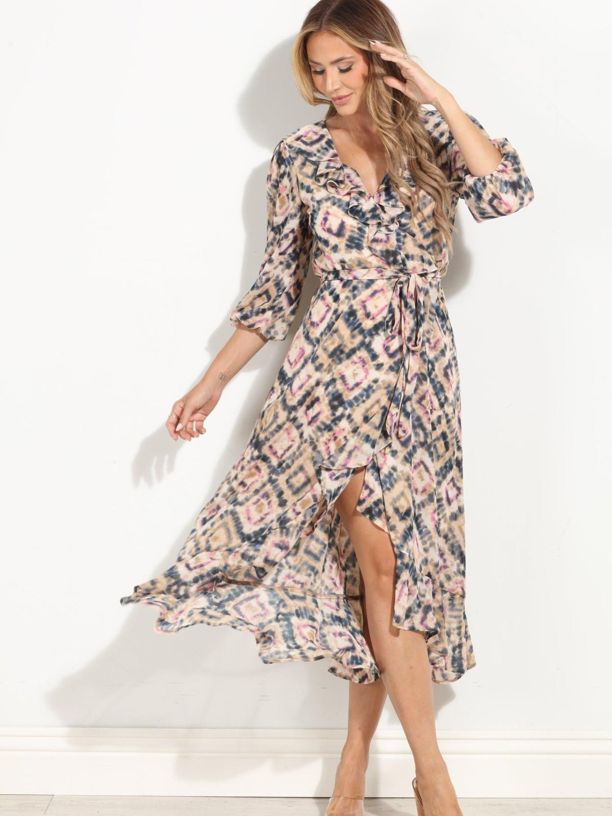Nova Chiffon Ruffle Wrap Dress-BEST SELLER