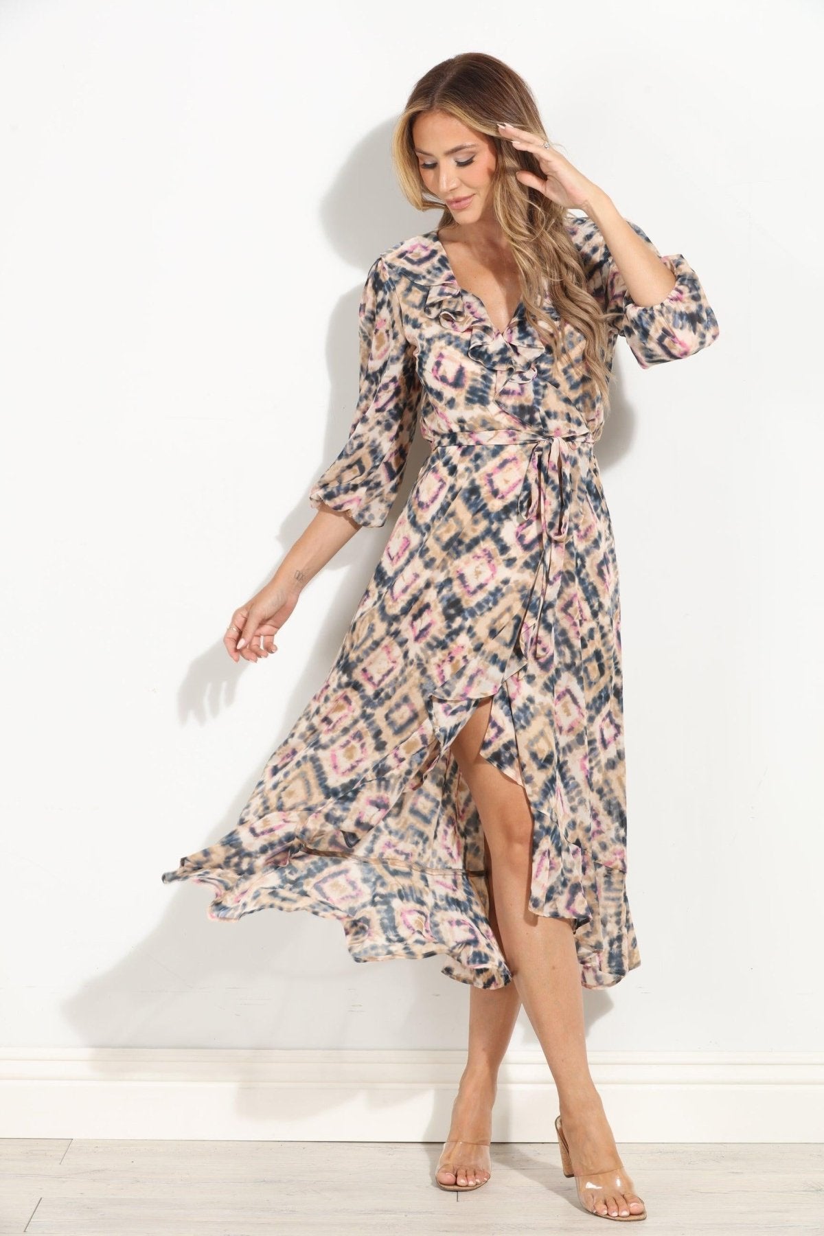 Nova Chiffon Ruffle Wrap Dress-BEST SELLER