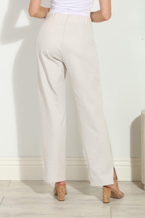 Antique White Ponti Pants-FINAL SALE