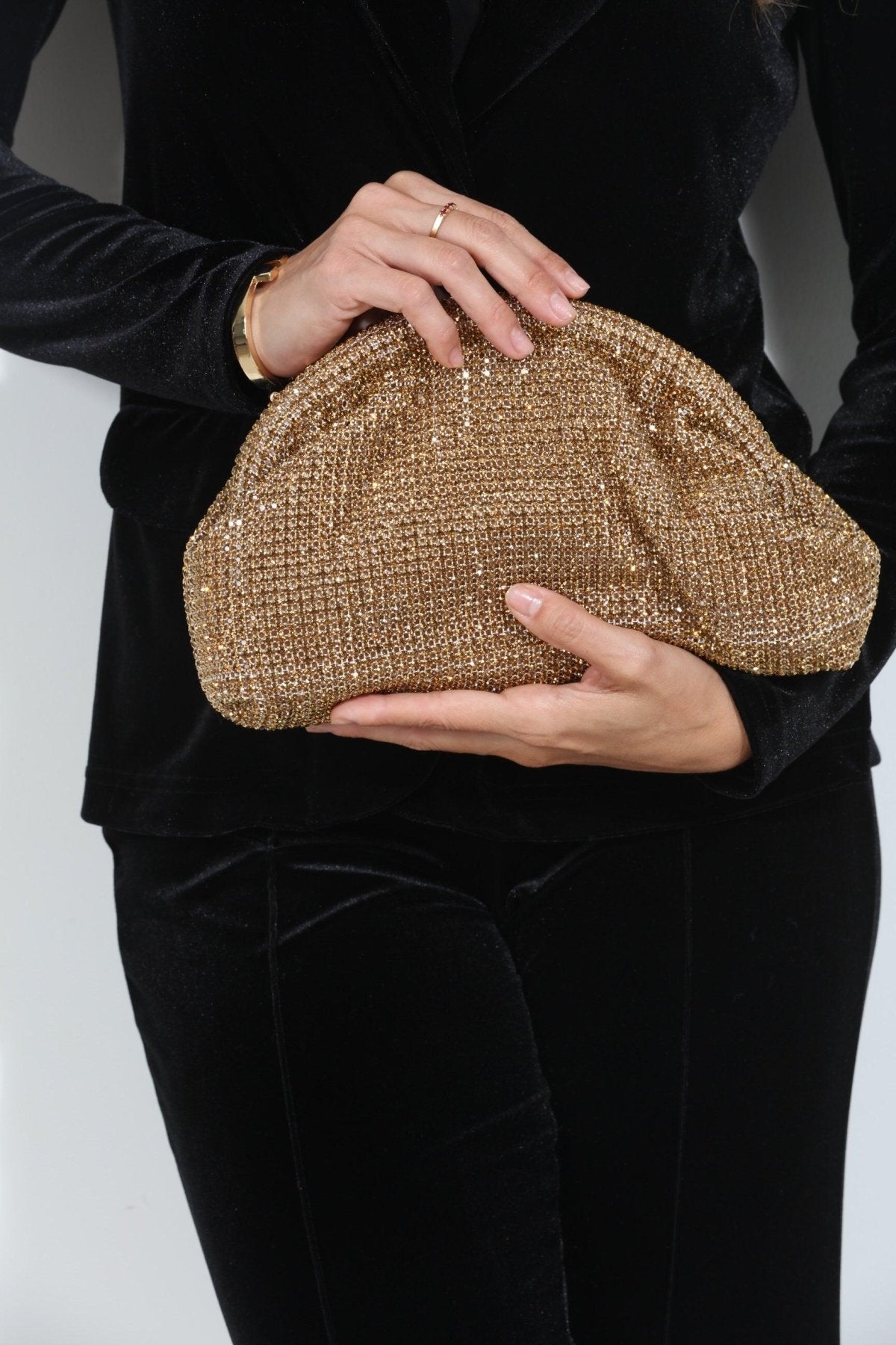 Mariah Gold Rhinestone Clutch-BEST SELLER