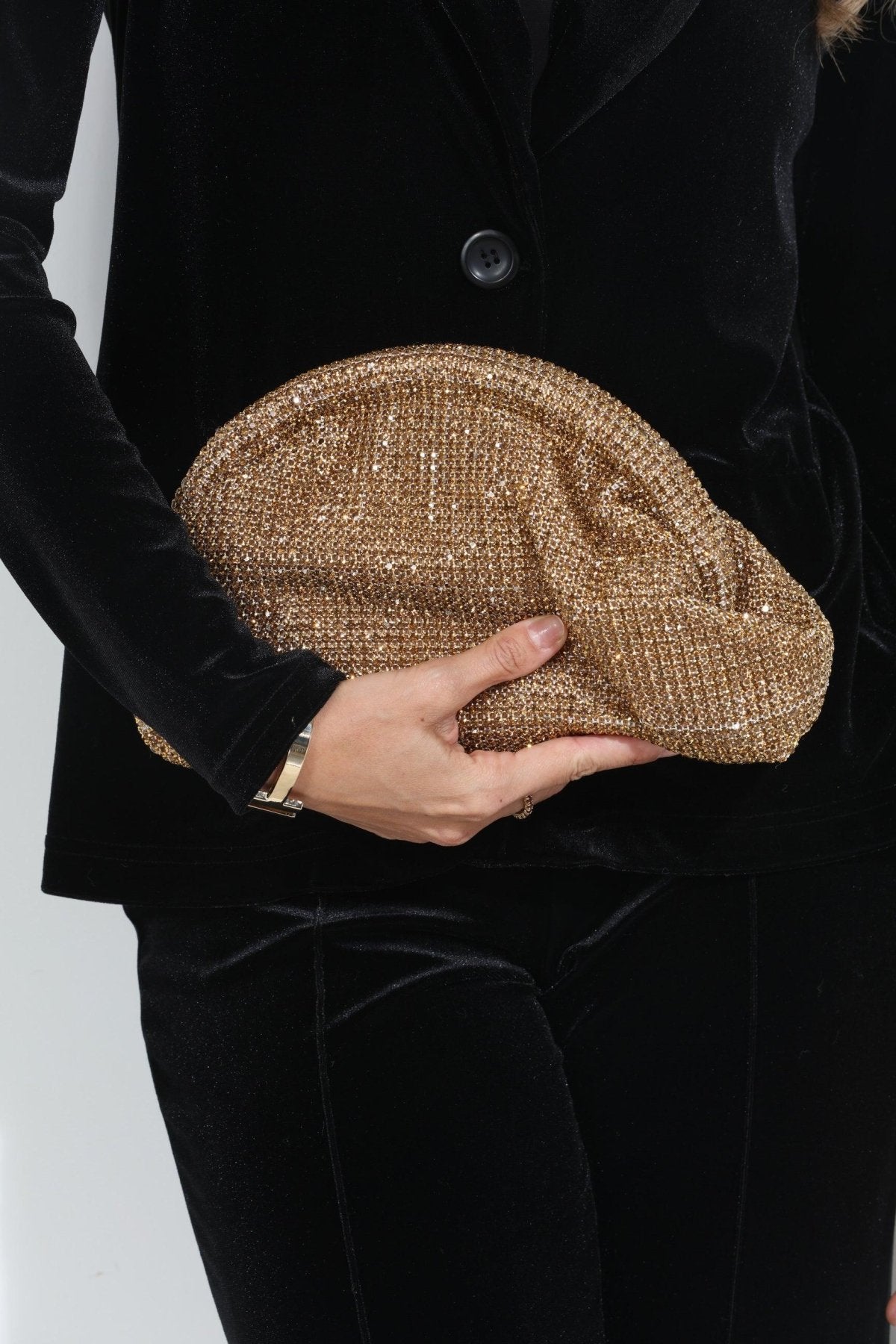Mariah Gold Rhinestone Clutch-BEST SELLER