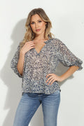 Lisa Split Neck Blouse-FINAL SALE