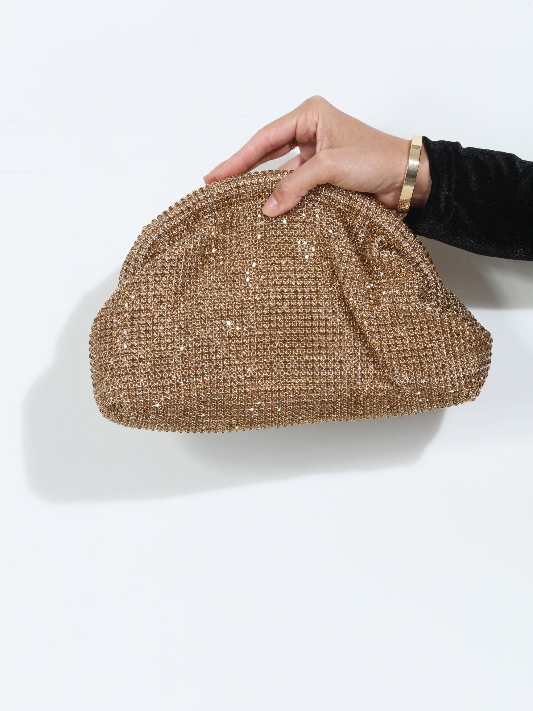 Mariah Gold Rhinestone Clutch-BEST SELLER