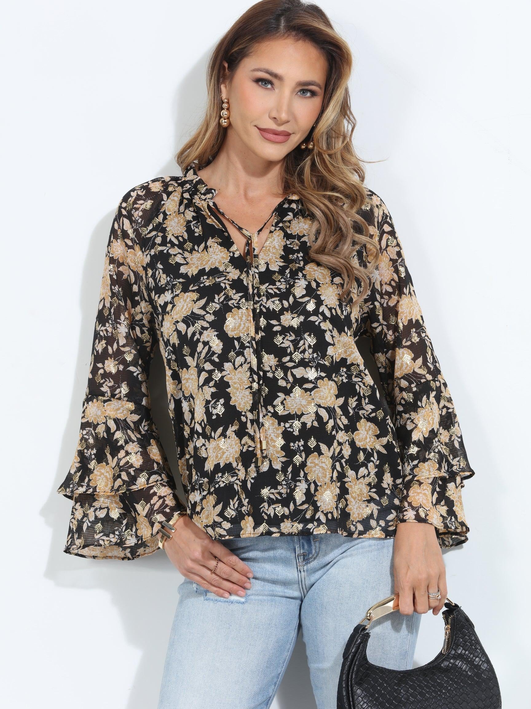 Whitney Flare Boho Sleeve Top-BEST SELLER