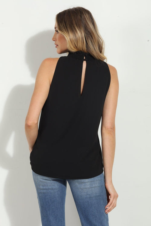 Black Hi-Neck Stretch Tank-BEST SELLER