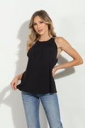 Black Hi-Neck Stretch Tank-BEST SELLER