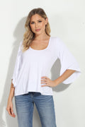 White Jersey Bell Sleeve Top-BEST SELLER