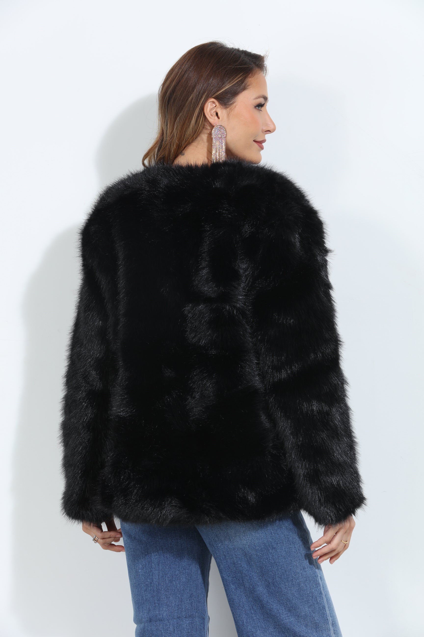 Black Faux Fur Coat-BEST SELLER