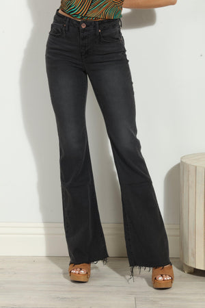 Unpublished Distressed Janet Flare Jean- Black - FINAL SALE