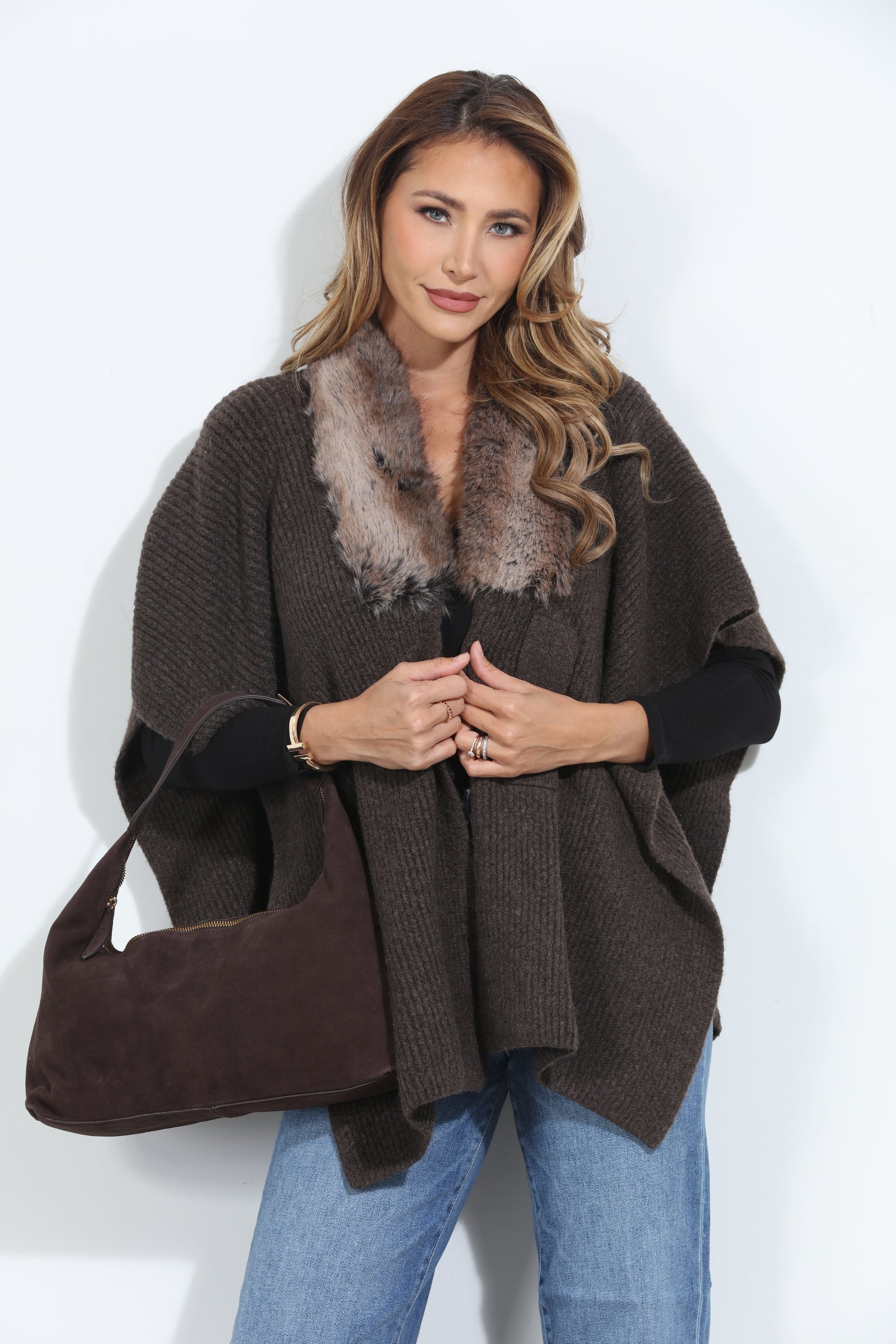 Coco Fur Collar Shawl