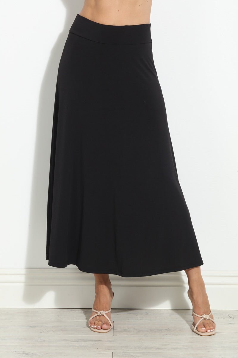 Classic Black Stretch Maxi Skirt-BEST SELLER