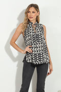Richie Pleated Neck Sleeveless Blouse