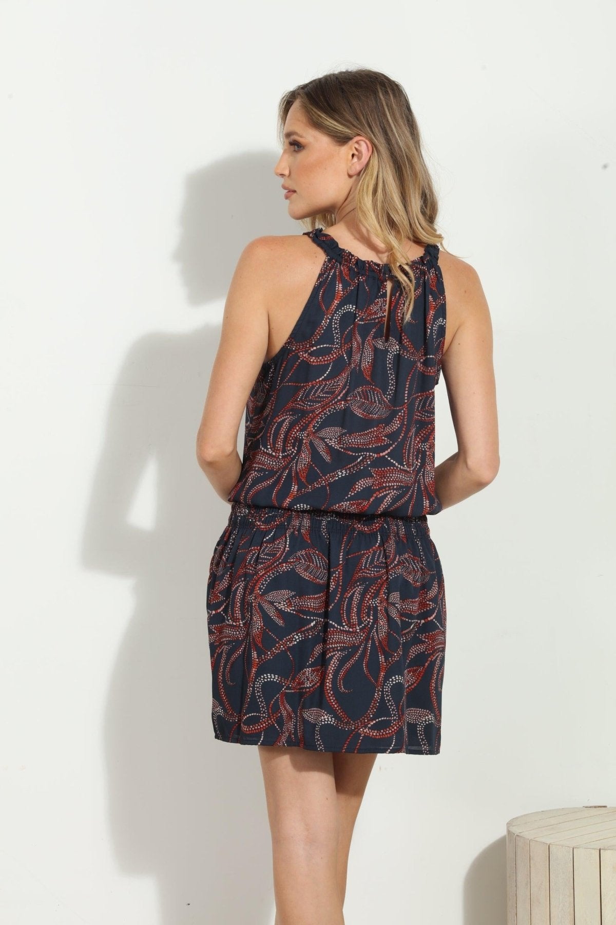 Glinda Pleated Neck Dress-FINAL SALE