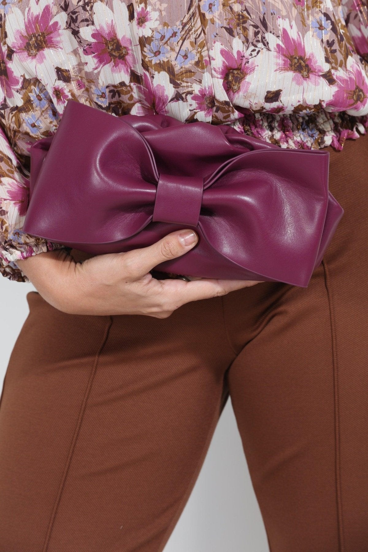 Magenta Bow Clutch-FINAL SALE